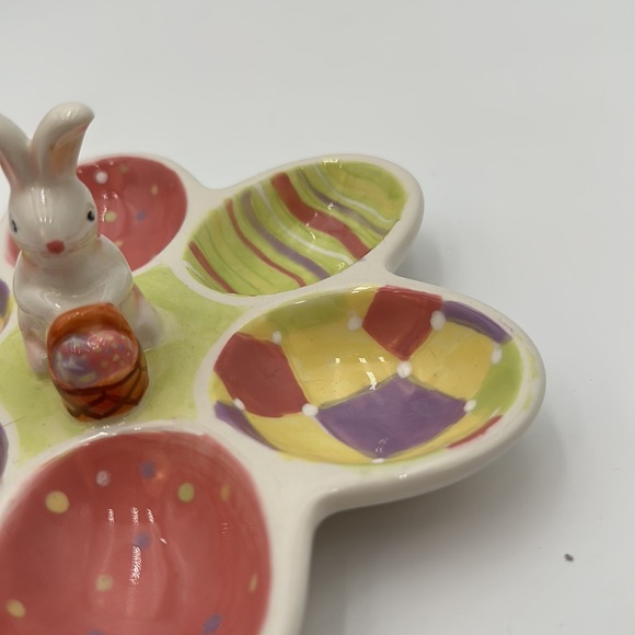 Ceramic Deviled Egg Platter Tray Holder Dennis East Easter - Picture 4 of 15